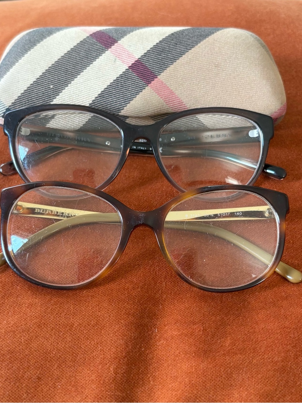 Burberry Women's Tortoiseshell and Brown Optical Frames with Case